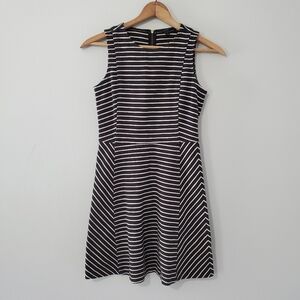 J. Crew Black/White Striped Dress
